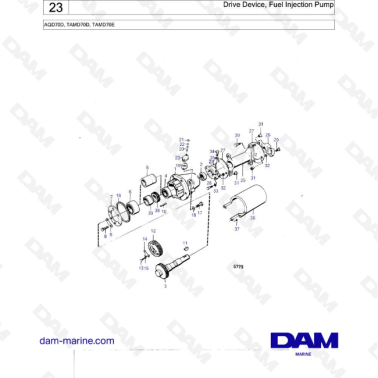 Volvo Penta TAMD70D / TAMD70E - Drive Device, Fuel Injection Pump