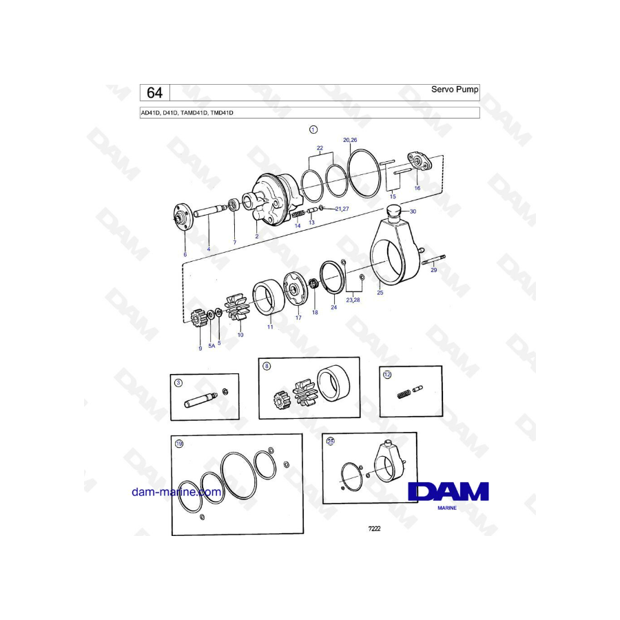 Volvo Penta AD41D / D41D / TAMD41D / TMD41D - Servo Pump Volvo Penta AD41D / D41D / TAMD41D / TMD41D - Servo Pump