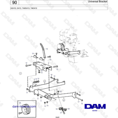 Volvo Penta AD41D / D41D / TAMD41D / TMD41D - Universal bracket