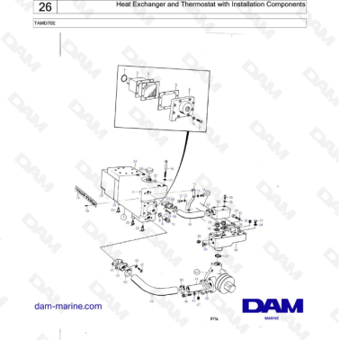 Volvo Penta TAMDE - Heat Exchanger and Thermostat with Installation Components