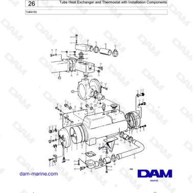 Volvo Penta TAMD70E - Tube Heat Exchanger and Thermostat with installation Components