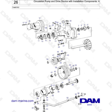Volvo Penta TAMD70D - Circulation Pump and Drive Device with Installation Components: A