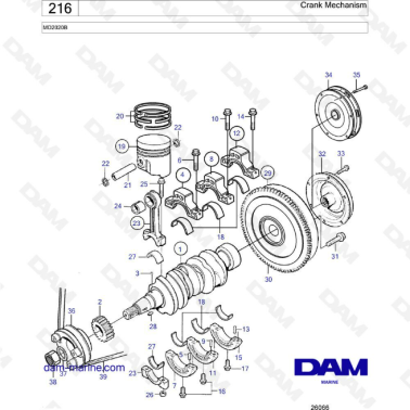 Volvo Penta MD2020B - Crank Mechanism