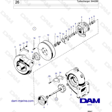 Volvo Penta TAMD70D / TAMD70E - Turbochanger: 844289