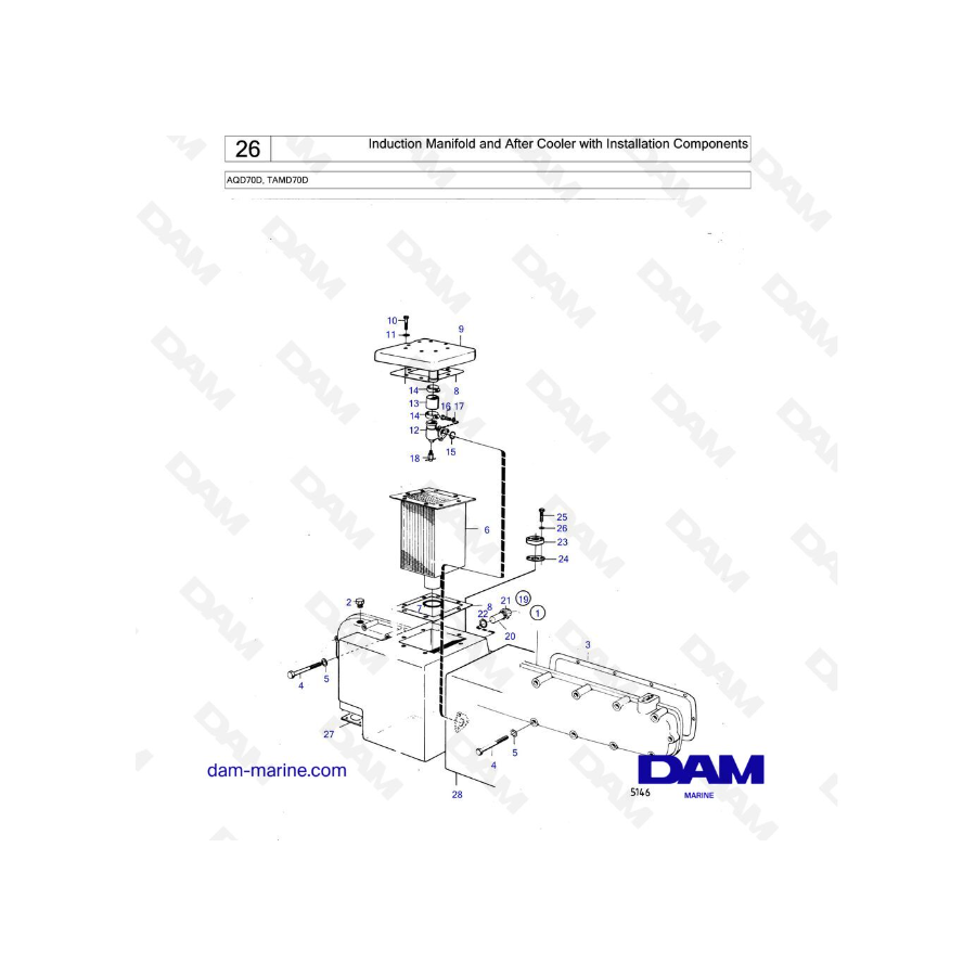 Volvo Penta TAMD0D - Induction Manifold and After Cooler with Installation Components