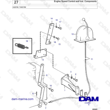 Volvo Penta TAMD70D - Engine Speed Control and Inst. Components.