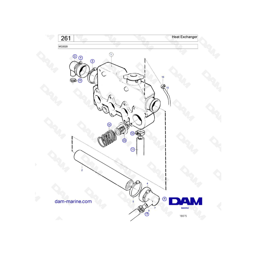 Volvo Penta MD2020B - Heat exchanger 
