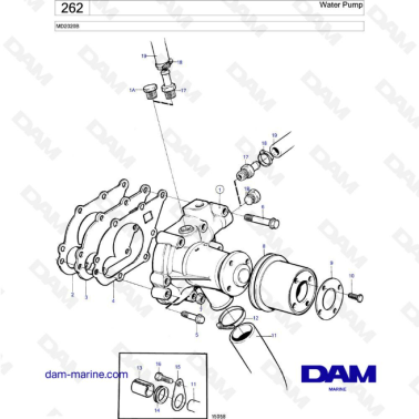 Volvo Penta MD2020B - Water pump
