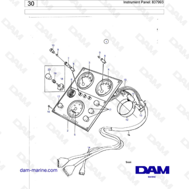 Volvo Penta TAMD70D / TAMD70E - Instrument Panel: 837993