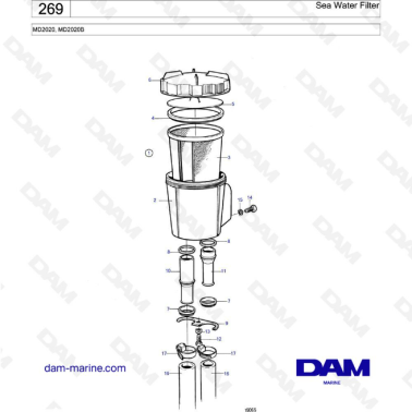 Volvo Penta MD2020B - Sea water filter