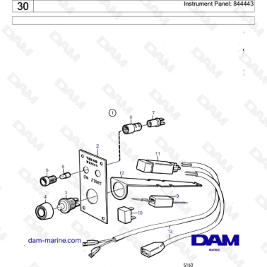 Volvo Penta TAMD70D / TAMD70E - Instrument panel: 844443