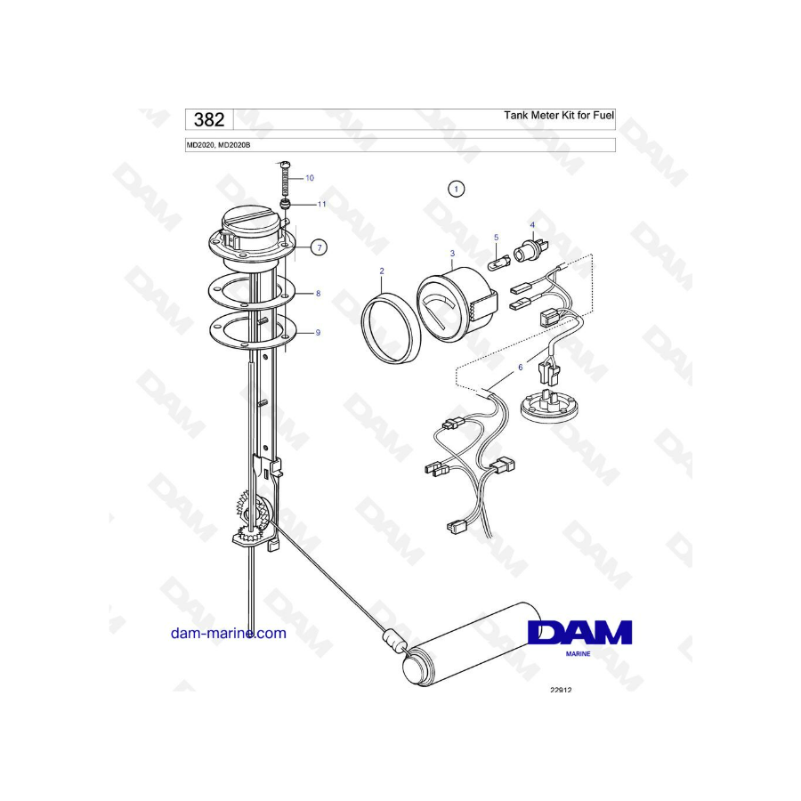 Volvo Penta MD2020B - Kit de medidor de tanque de combustible
