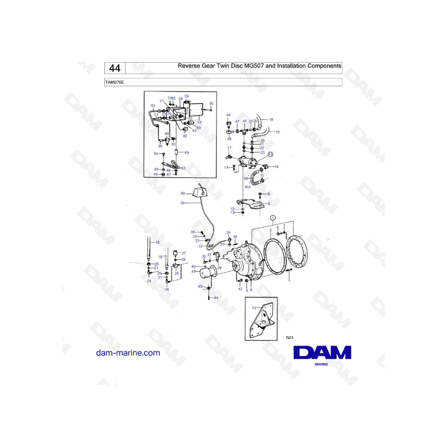 Volvo Penta TAMD70E - Reserve Gear Twin Disc MG507 and Installation Components Volvo Penta TAMD70E - Reserve Gear Twin Disc MG507 and Installation Components
