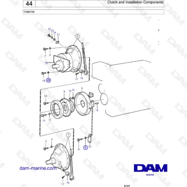 Volvo Penta TAMD70D - Clutch and Installation Components