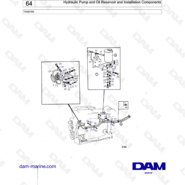 Volvo Penta TAMD70E - Hydraulic Pump and Oil Reservoir and Installation Components