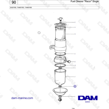 Volvo Penta TAMD70D / TAMD70E - Fuel Cleaner "Racor" Single