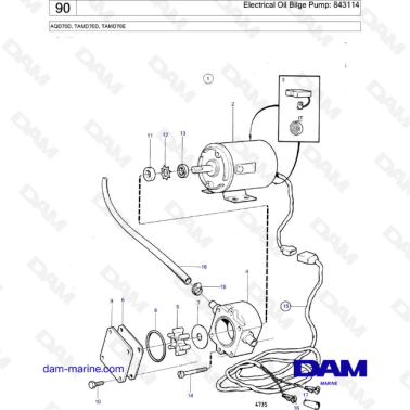 Volvo Penta TAMD70D / TAMD70E - Electrical Oil Bilge Pump: 843114