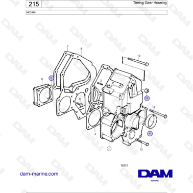 Volvo Penta MD2040 - Timing Gear Housing