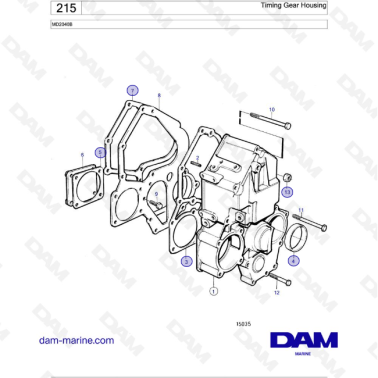 Volvo Penta MD2040B - Timing Gear Housing
