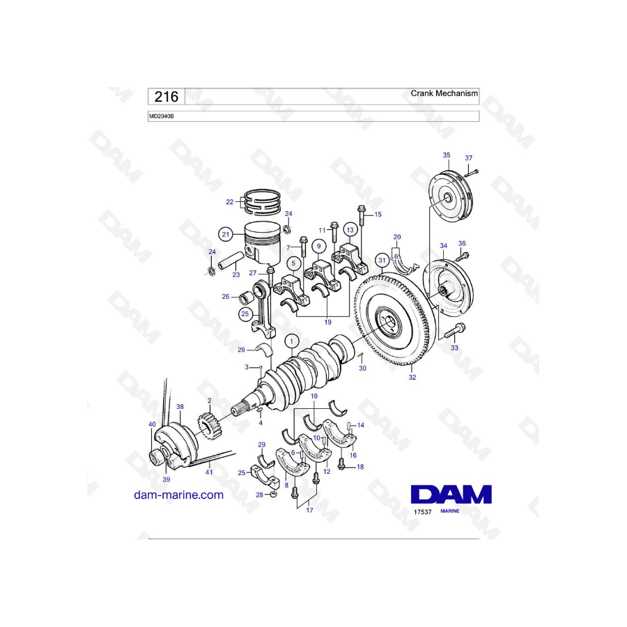 Volvo Penta MD2040B - Mecanismo de manivela