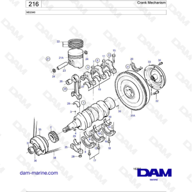 Volvo Penta MD2040 - Crank Mechanism