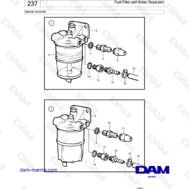 Volvo Penta MD2030 / MD2020B - Fuel Filter and Water Separator