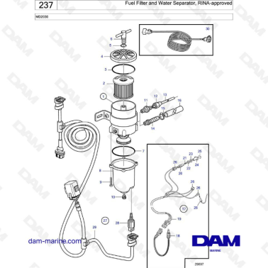 Volvo Penta MD2030 - Fuel filter & Water separator