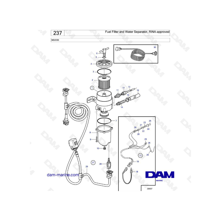 Volvo Penta MD2030 - Fuel filter & Water separator
