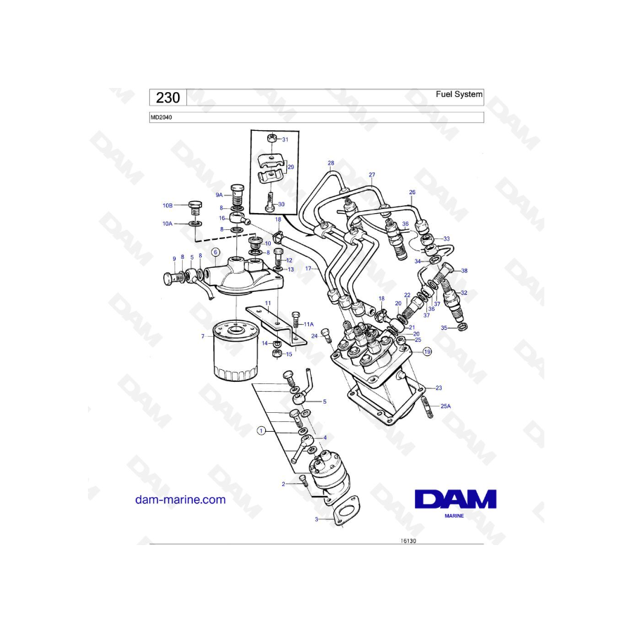 Volvo Penta MD2040 - Sistema de combustible