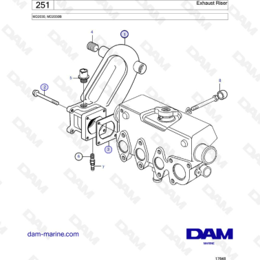 Volvo Penta MD2030 / MD2020B - Exhaust riser