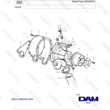 Volvo Penta MD2040B - Water Pump: MD2010CD