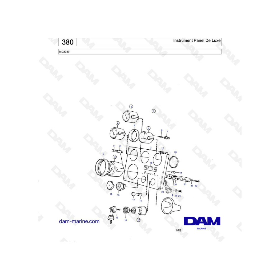 Volvo Penta MD2030 - Deluxe Instrument Panel