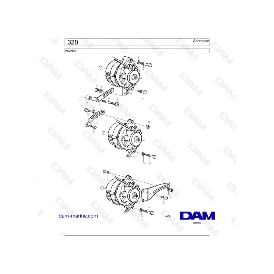 Volvo Penta MD2040B - Alternador