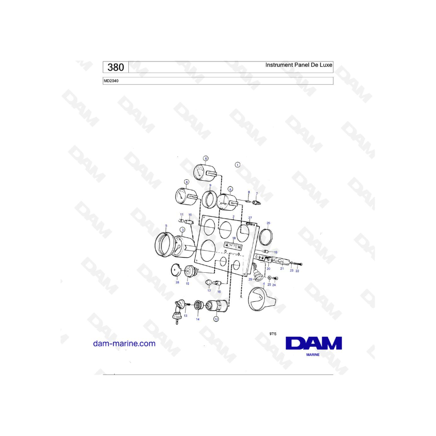 Volvo Penta MD2040 - Panel de instrumentos de lujo