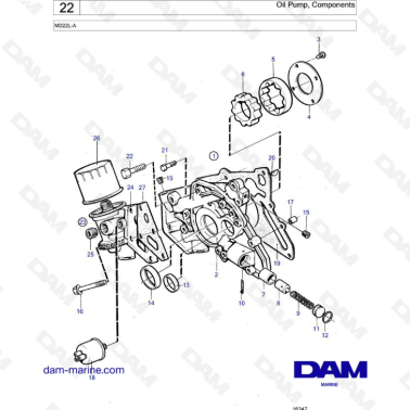 Volvo Penta MD22L-A - Oil pump components