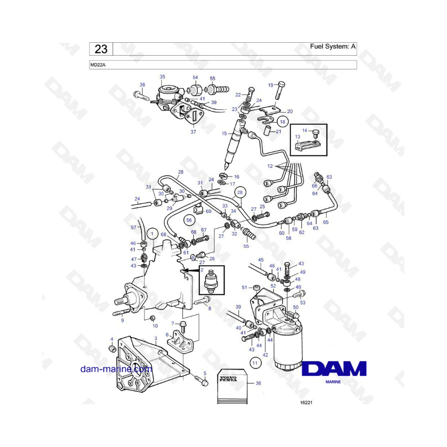 Volvo Penta MD22A - Sistema de combustible: A