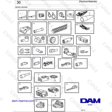 Volvo Penta MD2040 / MD2040B - Electrical Materials