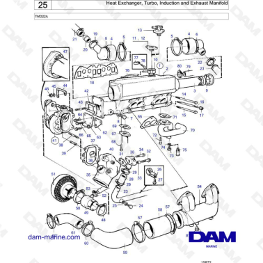Volvo Penta TMD22A - Heat Exchanger, Turbo, Induction and Exhaust Manifold
