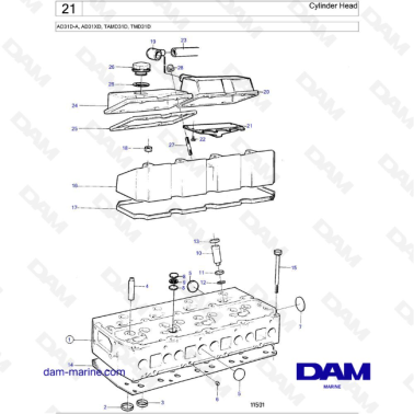 Volvo Penta AD31D-A / AD31XD / TAMD31D / TMD31D - Cylinder Head