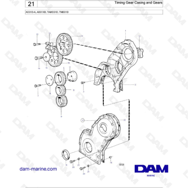 Volvo Penta AD31-A / AD31XD / TAMD31D / TMD31D - Timing Gear Casing and Gears