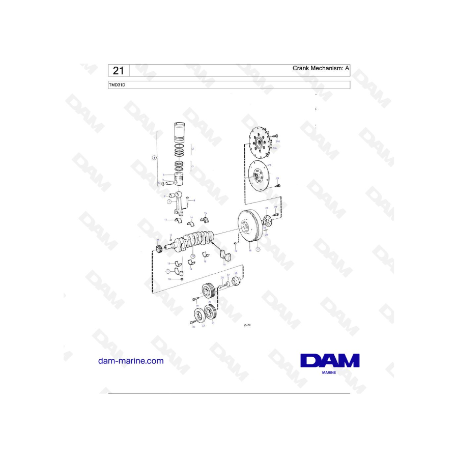 Volvo Penta TMD31D - Crank Mechanism: A