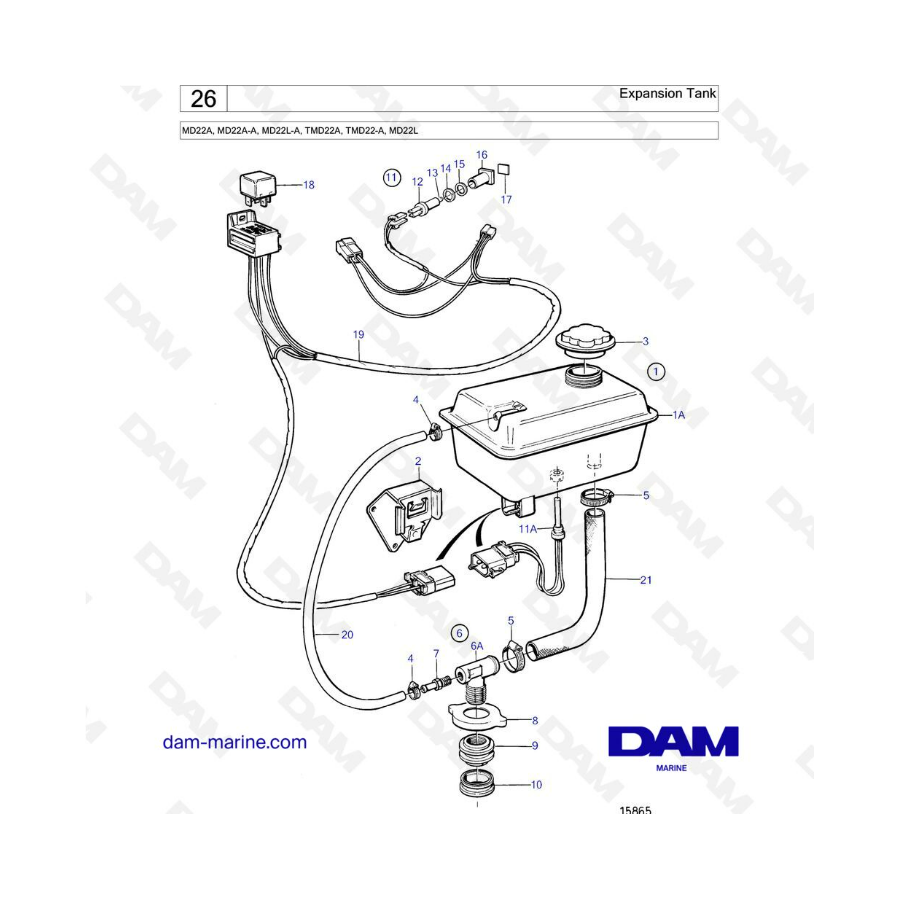  Volvo Penta MD22A / MD22A-A / MD22L-A / TMD22A / TMD22-A / MD22L - Expansion tank 