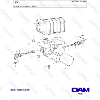 Volvo Penta AD31D-A / AD31XD / TAMD31D / TMD31D - Oil Filter Housing