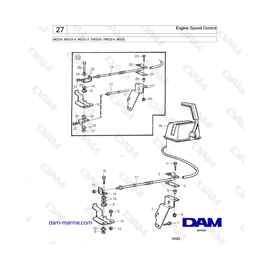  Volvo Penta MD22A / MD22A-A / MD22L-A / TMD22A / TMD22-A / MD22L - Engine speed control 