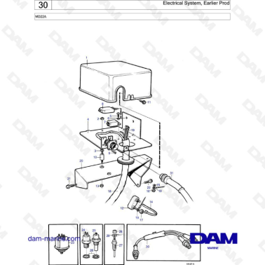 Volvo Penta MD22A - Electrical system, earlier prod