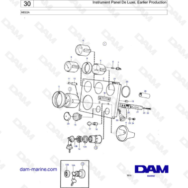 Volvo Penta MD22A - Instrument panel de luxe, earlier production