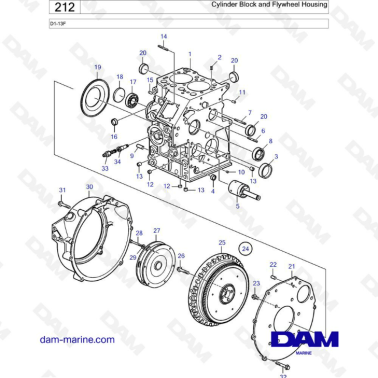 Volvo Penta D1-13F - Cylinder Block and Flywheel Housing