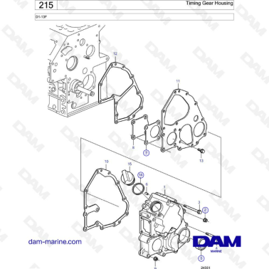 Volvo Penta D1-13F - Timing gear housing