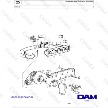 Volvo Penta TMD31D - Induction and Exhaust Manifold