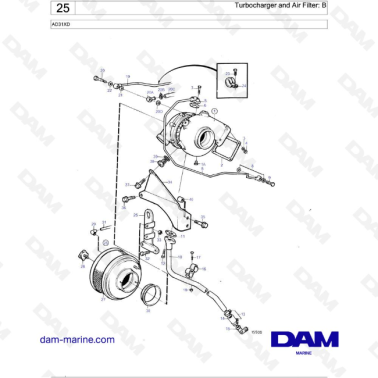 Volvo Penta AD31XD - Turbocharger and Air Filter: B